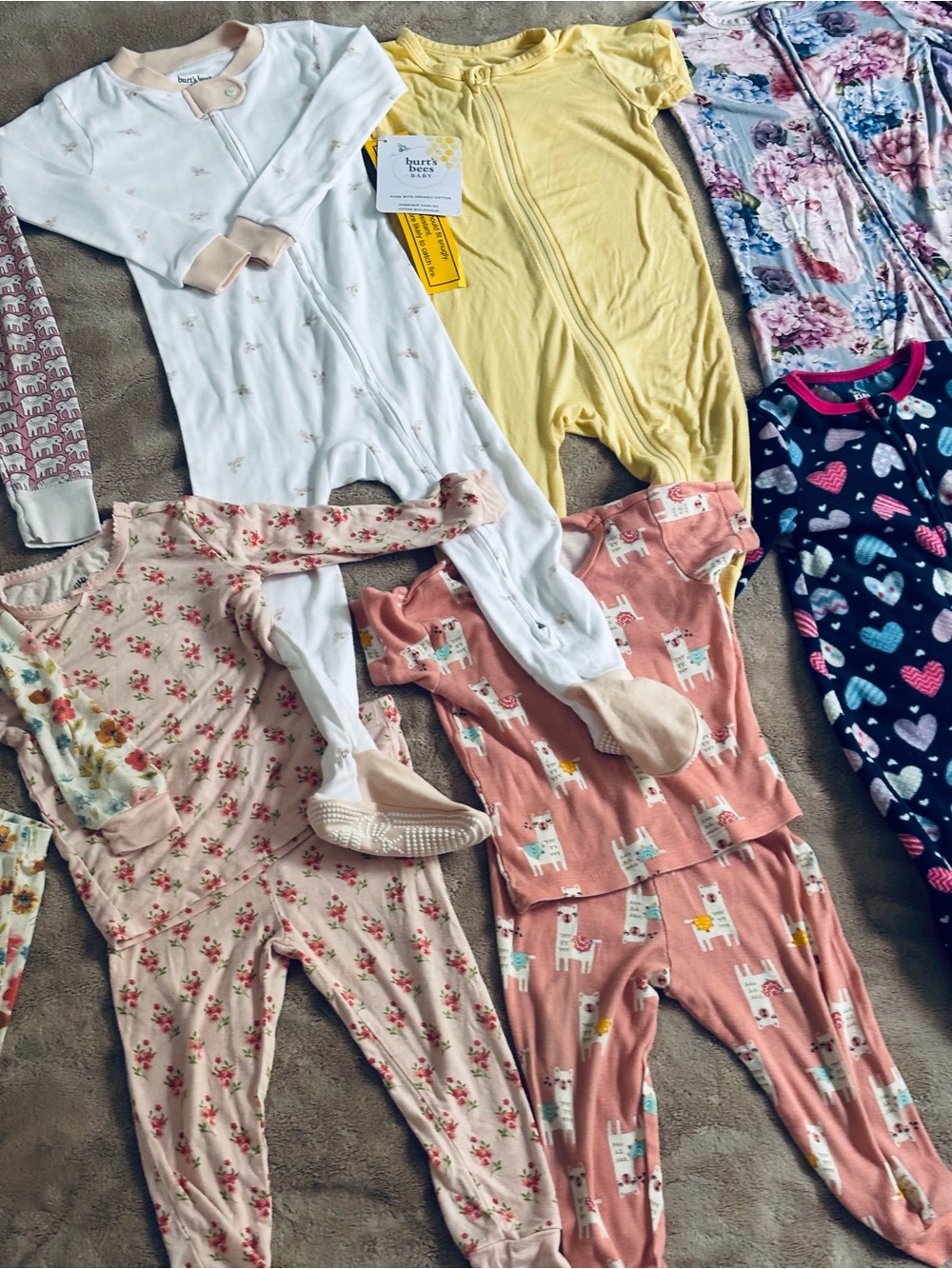 LOT girl, toddler, pajamas 15 piece size 12 to 18 months multiple colors